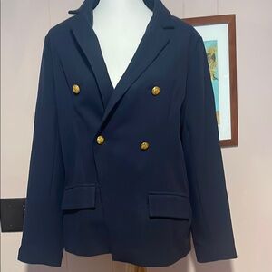 Spartina 449 Navy Double-Breasted Gold-Button Blazer